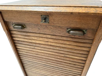 Art Nouveau Filing Cabinet with Tambour Shutter Door, 1900s